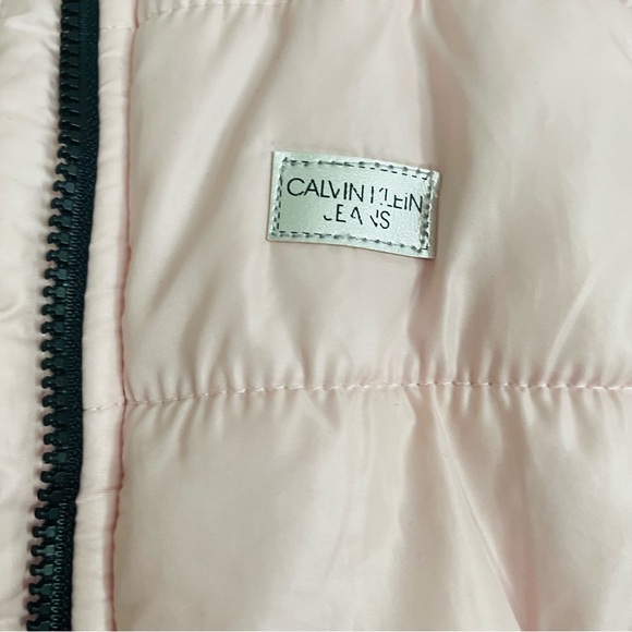 Girl Pink Quilted Vest with Gray Outfit Set size 4T Calvin Klein Old Navy winter - Picture 2 of 7